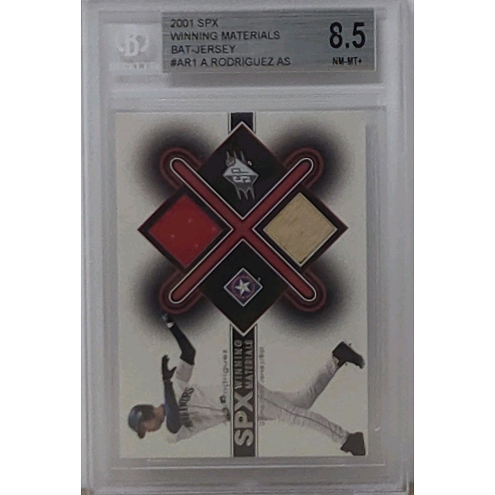 2001 SPX - Alex Rodriguez Winning Materials Relics Jersey Bat #AR1 BGS 8.5 UD - Picture 1 of 4